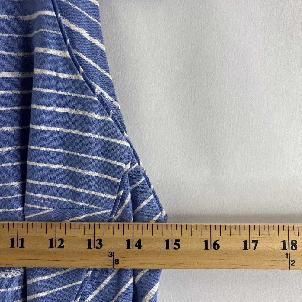 Gap Women's Small Blue Striped Back Zip Up Size 4 Sleeveless Dress Casual - Picture 2 of 6